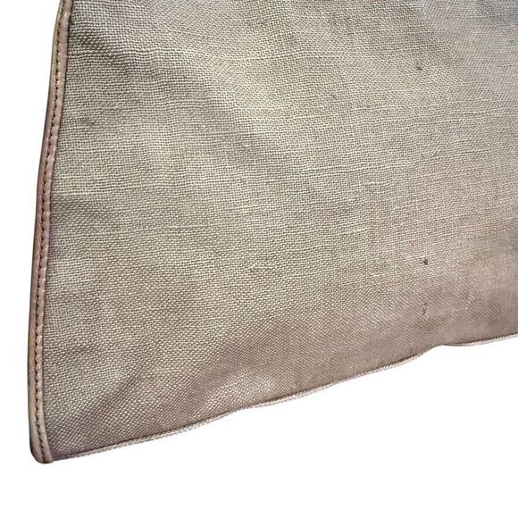 Fossil Vintage Wooden Handle Canvas Handbag Satchel Boho Purse Tan Brown Bag - Picture 8 of 14